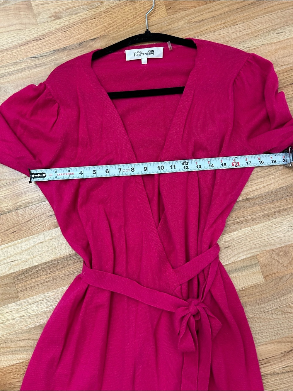 Diane Von Furstenberg wrap dress sweater long sleeve cashmere large - Picture 6 of 9